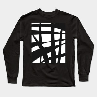 Abstract, Mono, Black and White, Ink, Stripes Long Sleeve T-Shirt